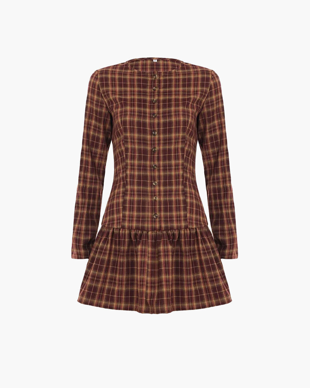 Amelia Long Sleeve Plaid Mini Dress