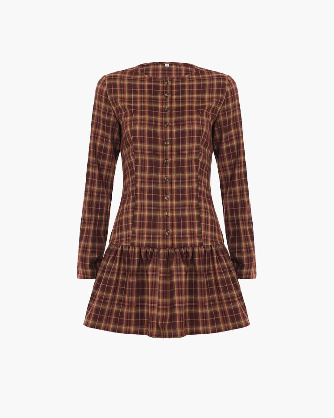 Amelia Long Sleeve Plaid Mini Dress