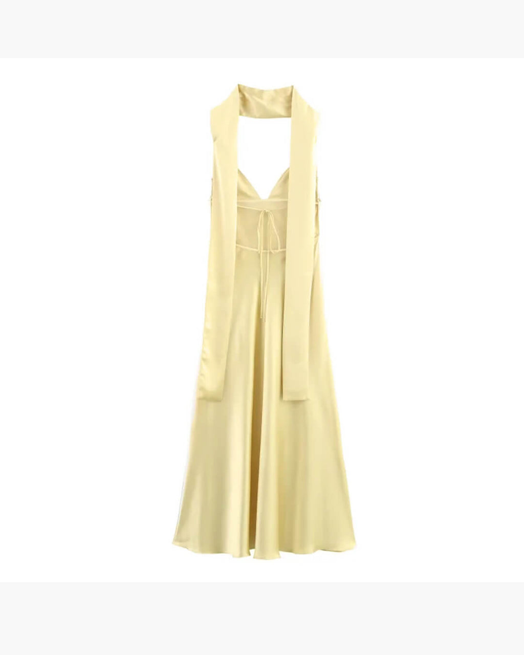 Bianca Satin Maxi Dress with Scarf