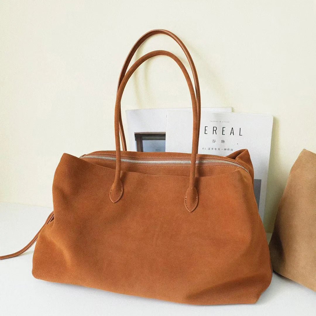 Carly Frosted Faux Suede Tote Bag