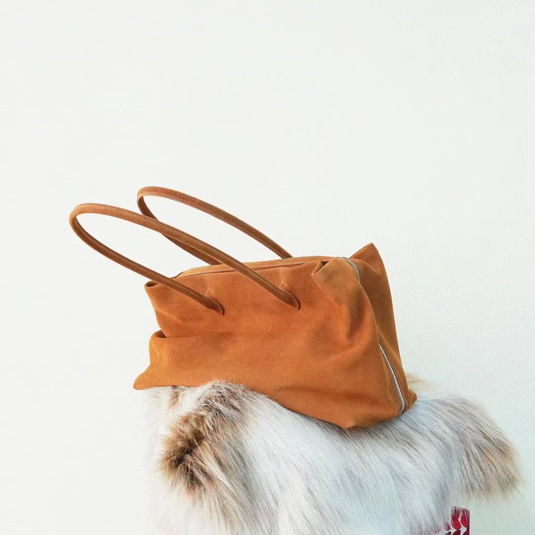 Carly Frosted Faux Suede Tote Bag