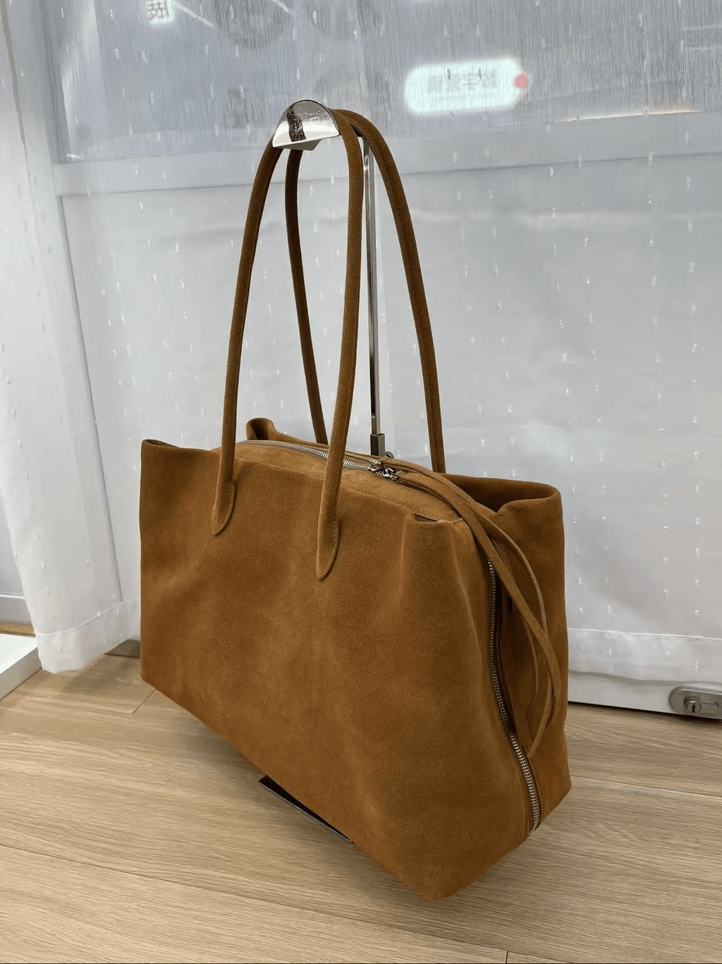 Carly Frosted Faux Suede Tote Bag