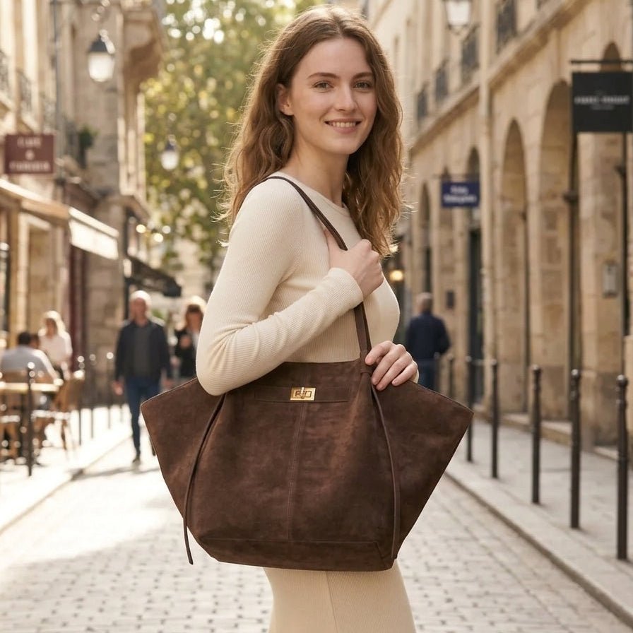 Dina Faux Suede Tote Bag