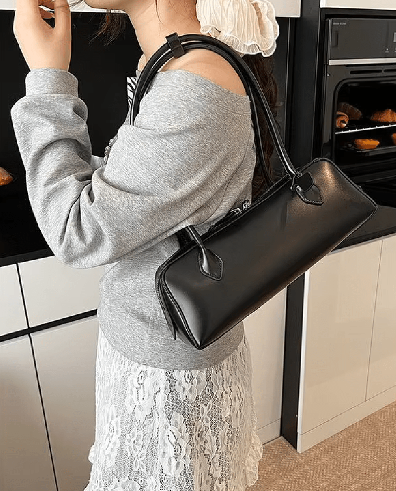 Ella Vintage Vegan Leather Baguette Bag