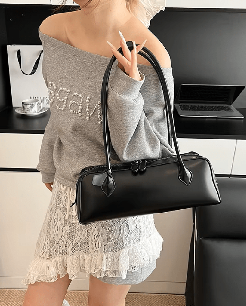 Ella Vintage Vegan Leather Baguette Bag
