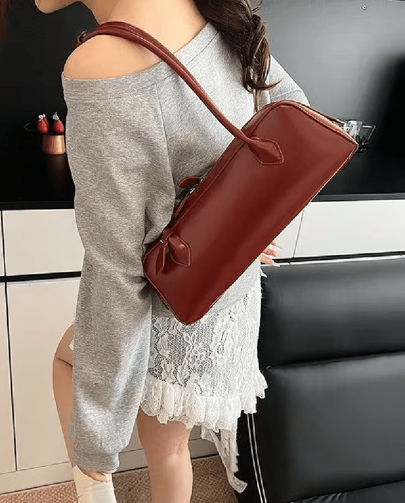 Ella Vintage Vegan Leather Baguette Bag