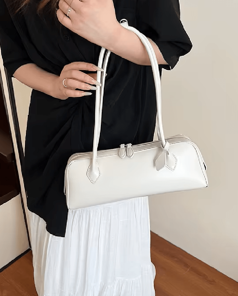 Ella Vintage Vegan Leather Baguette Bag