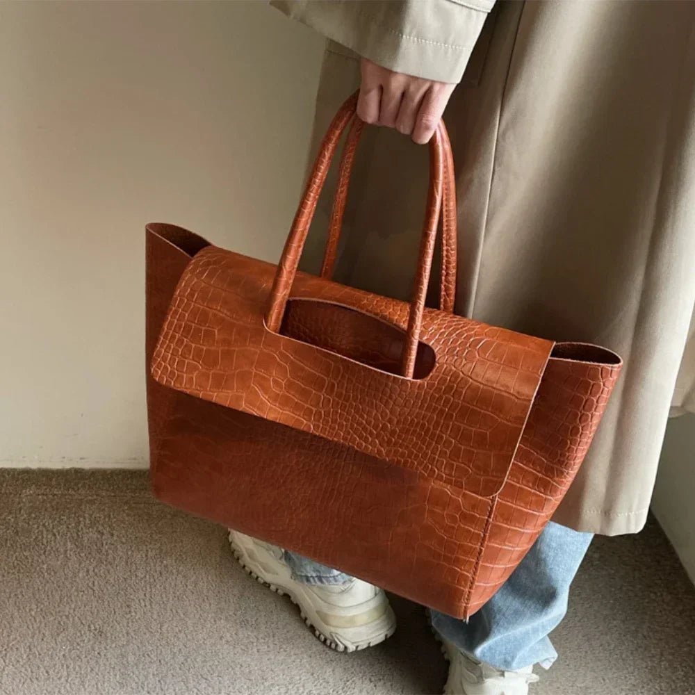 Jessica Embossed Vegan Leather Tote