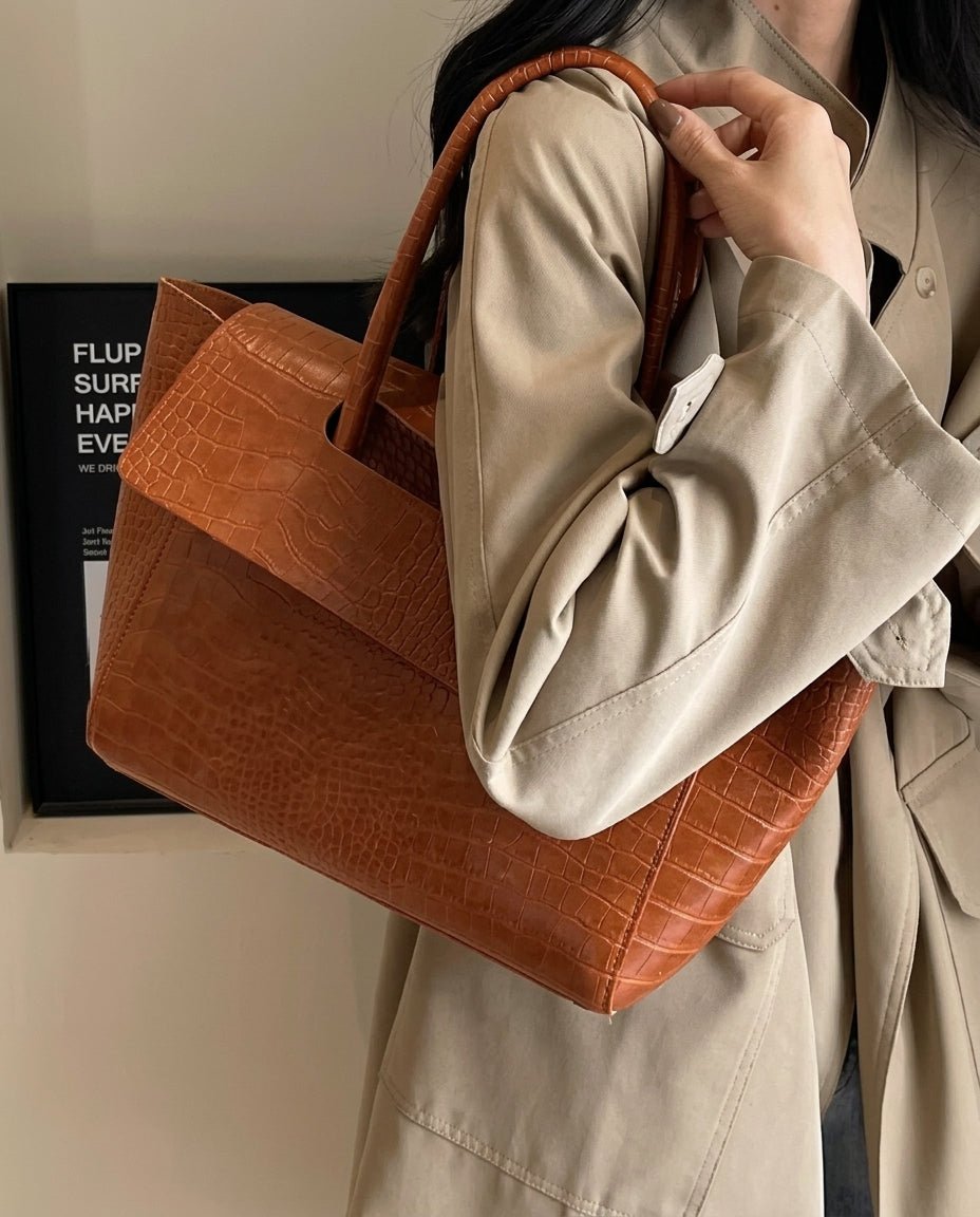Jessica Embossed Vegan Leather Tote