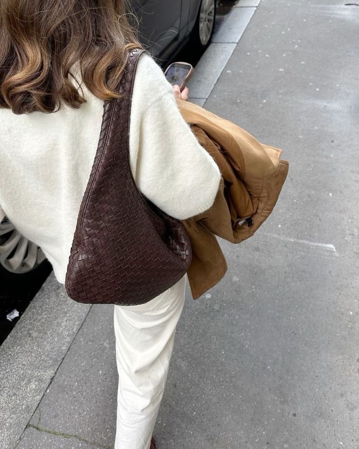 Linda Woven Faux Suede Tote Bag