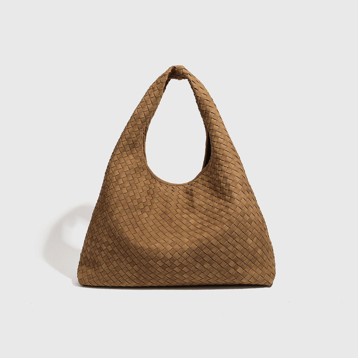 Linda Woven Faux Suede Tote Bag