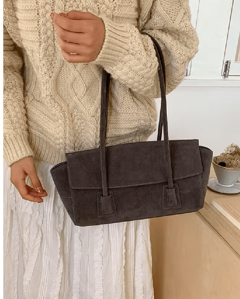 Nicole Vintage Faux Suede Shoulder Bag