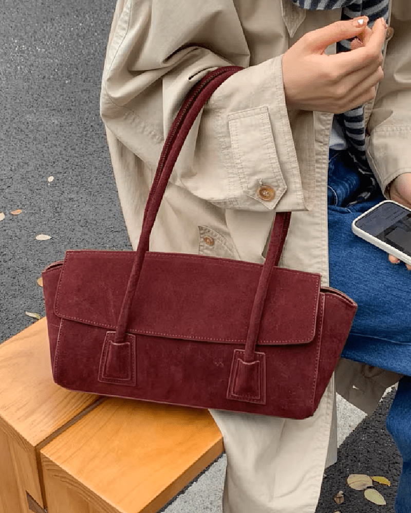Nicole Vintage Faux Suede Shoulder Bag