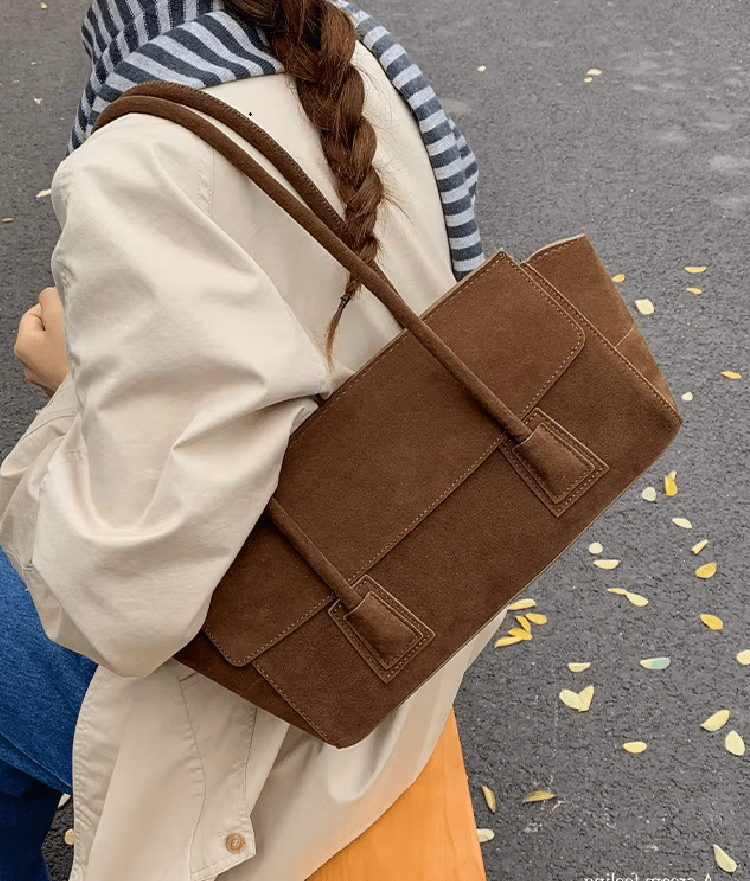 Nicole Vintage Faux Suede Shoulder Bag
