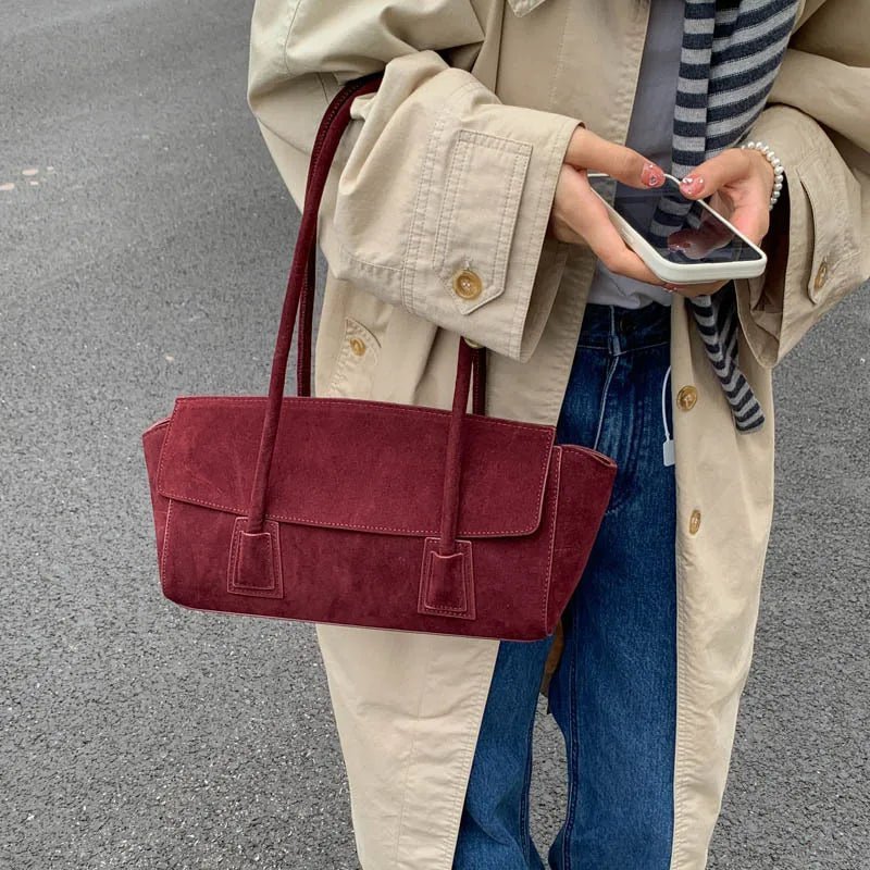Nicole Vintage Faux Suede Shoulder Bag
