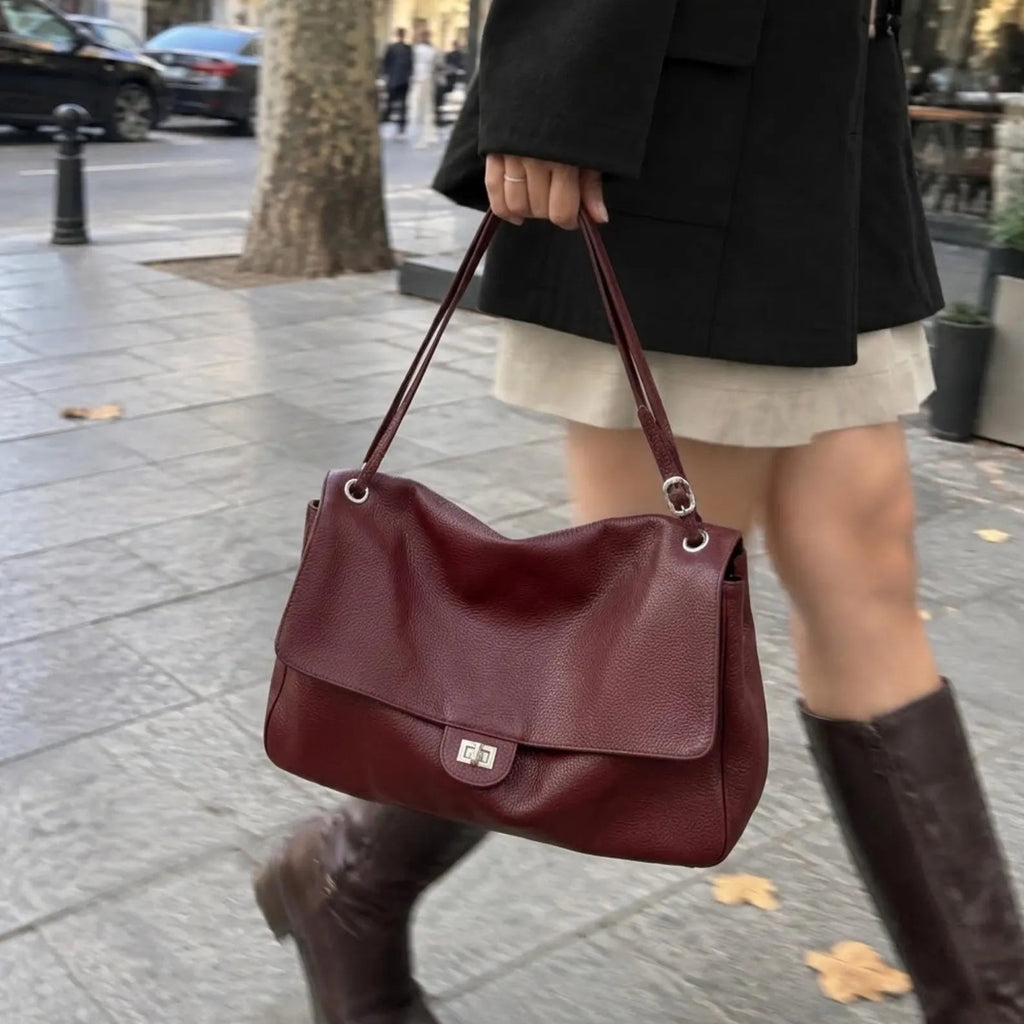Carla Maxi Flap Vegan Leather Shoulder Bag