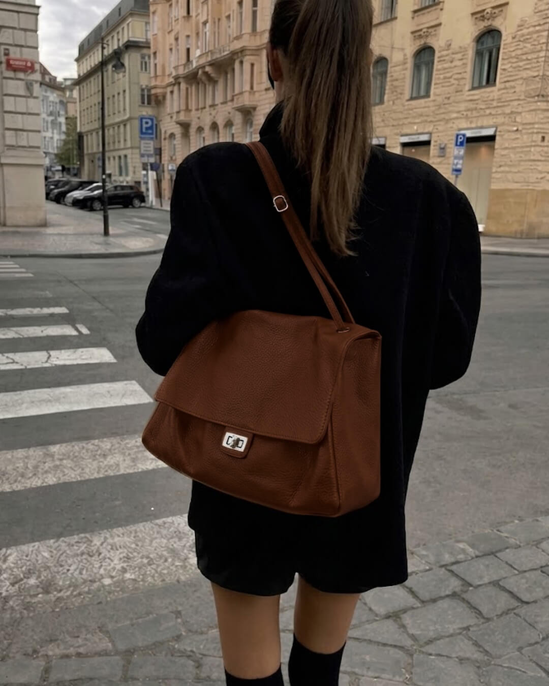 Carla Maxi Flap Vegan Leather Shoulder Bag