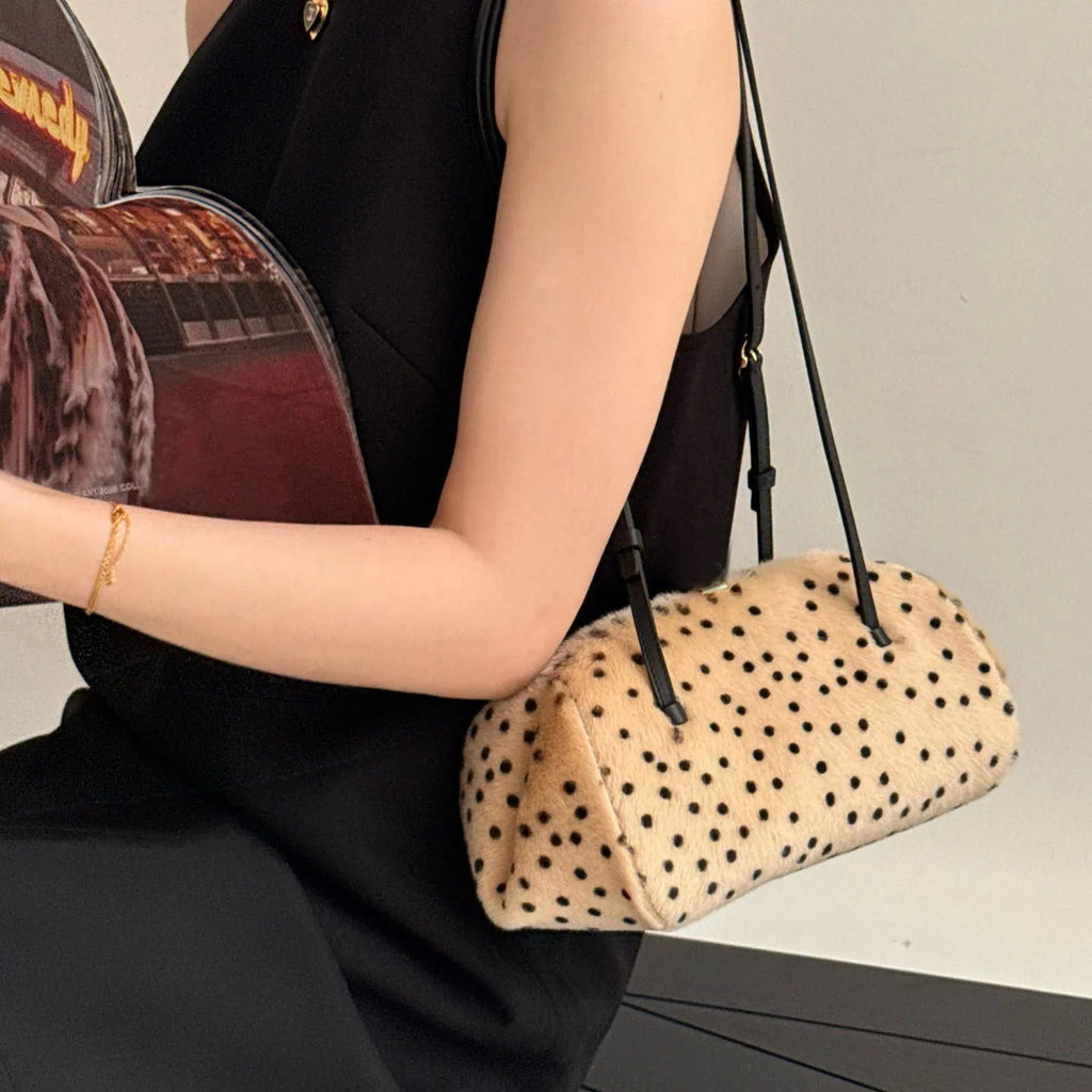Nina Cheetah Faux Fur Shoulder Bag