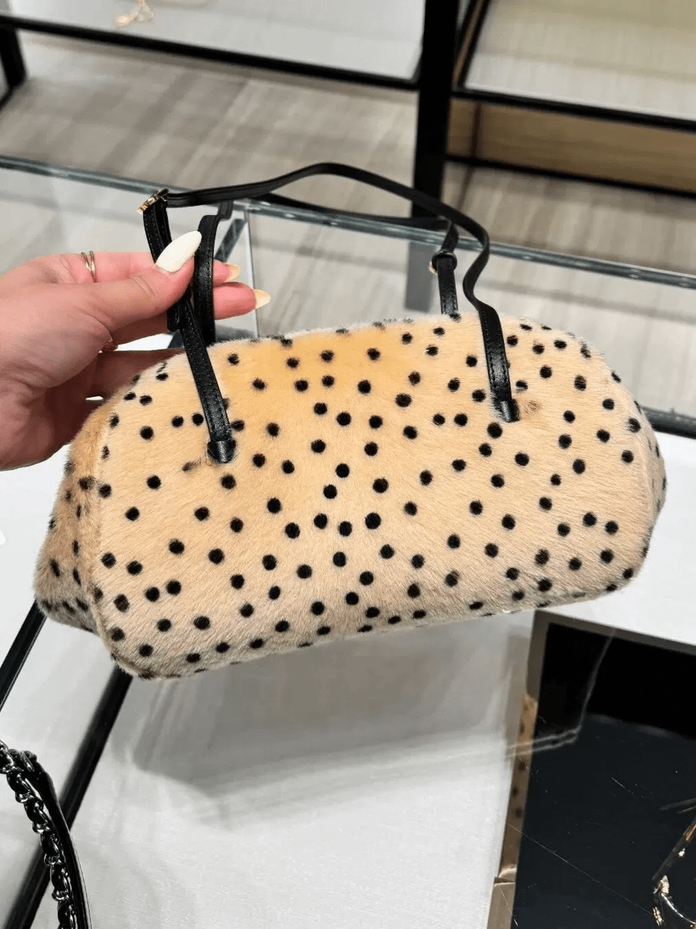 Nina Cheetah Faux Fur Shoulder Bag