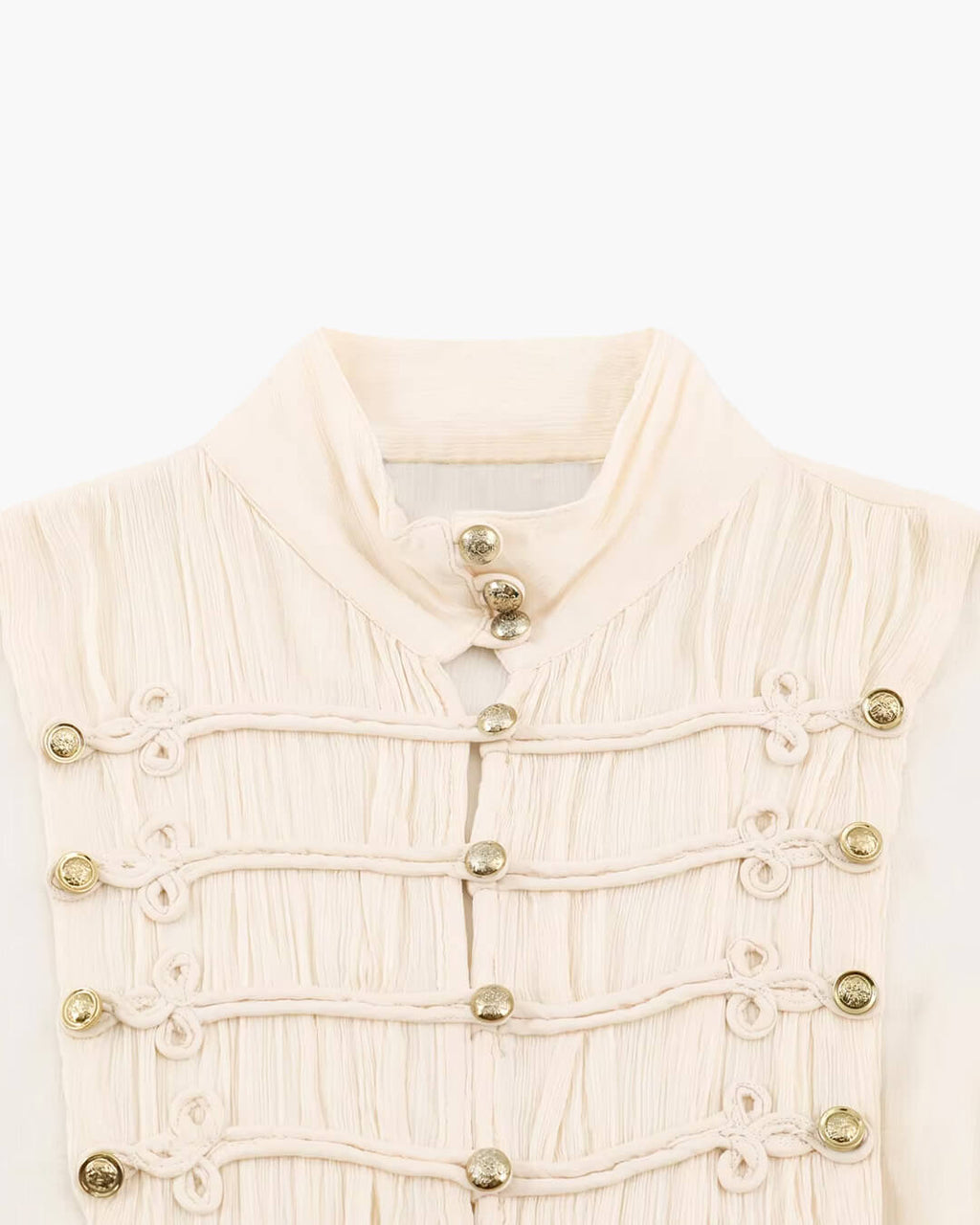 Amelie Vintage Chiffon Stand Collar Blouse