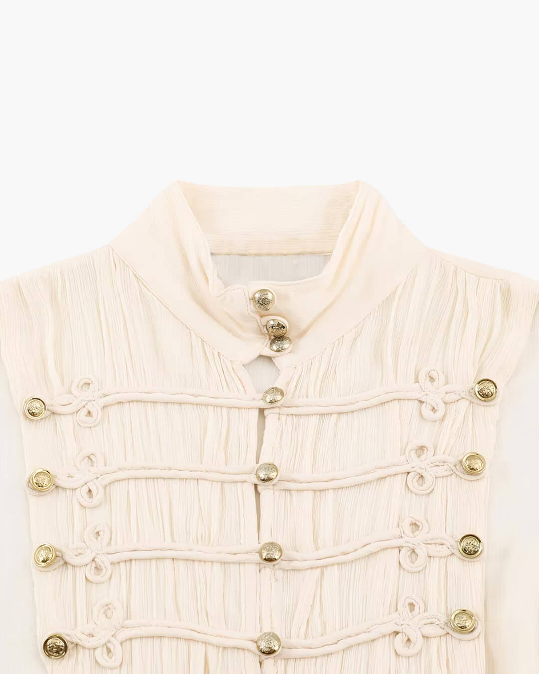 Amelie Vintage Chiffon Stand Collar Blouse