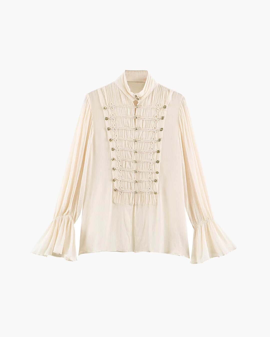 Amelie Vintage Chiffon Stand Collar Blouse