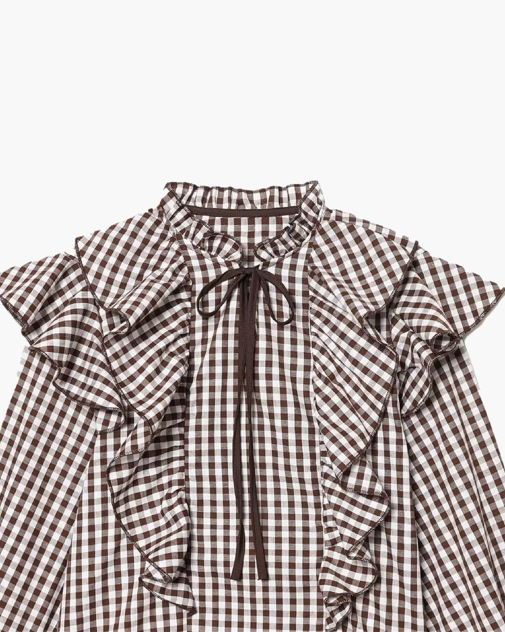 Anna Gingham Ruffle Blouse