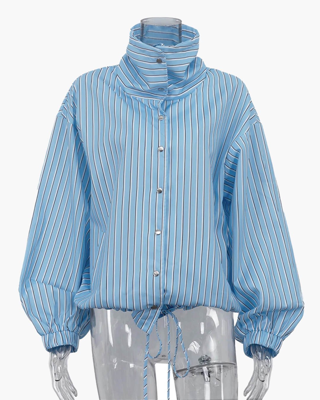 Carla Stripe High Neck Shirt