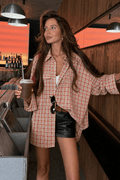 Carmen Oversized Plaid Shirt Blouse