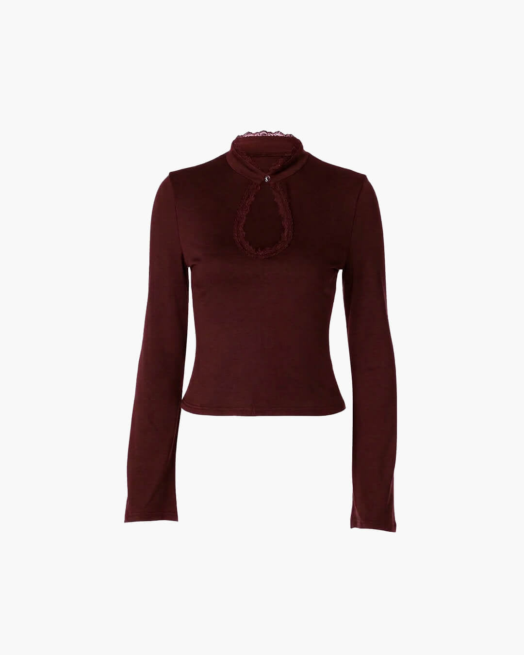 Gloria High Neck Keyhole Blouse