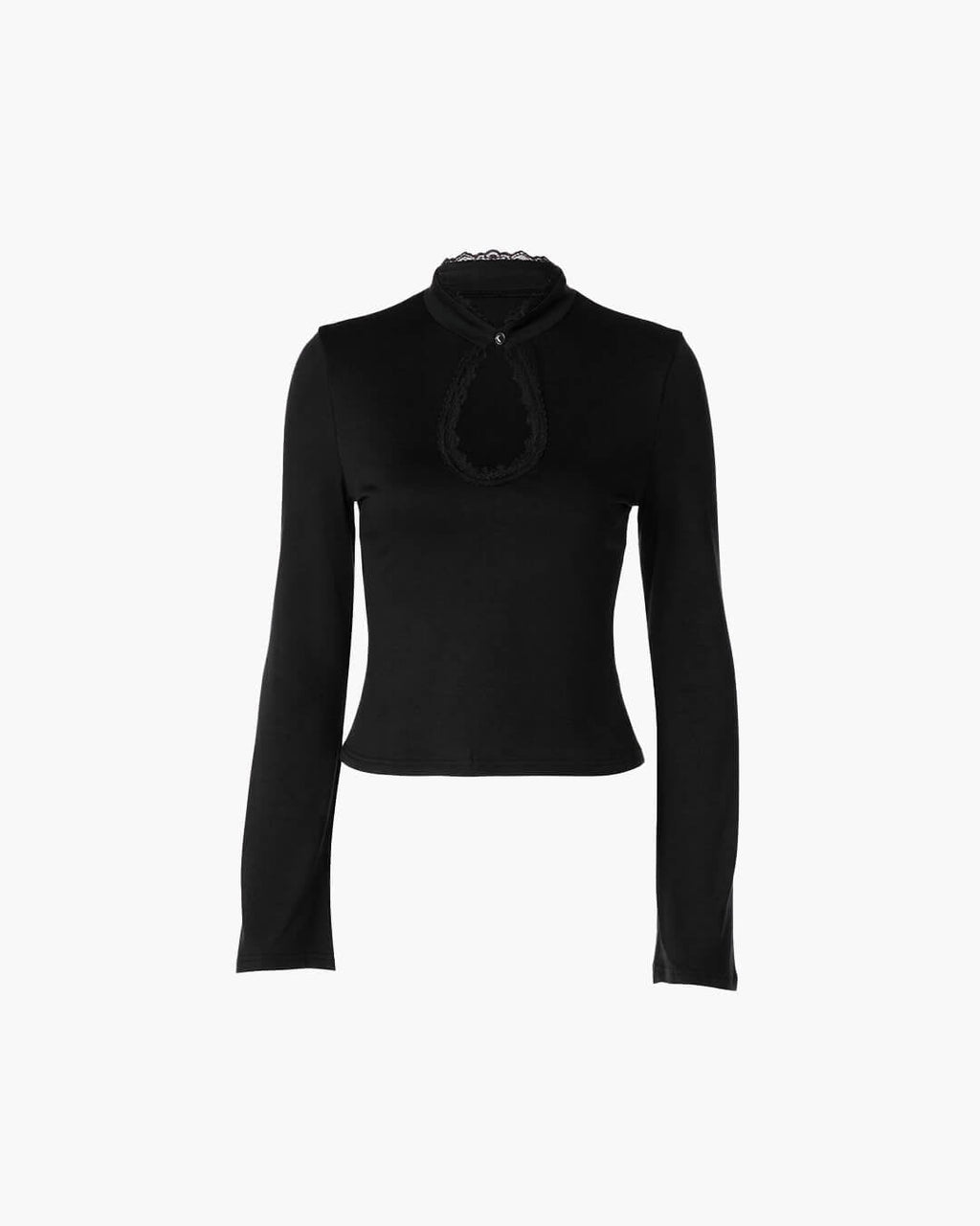 Gloria High Neck Keyhole Blouse