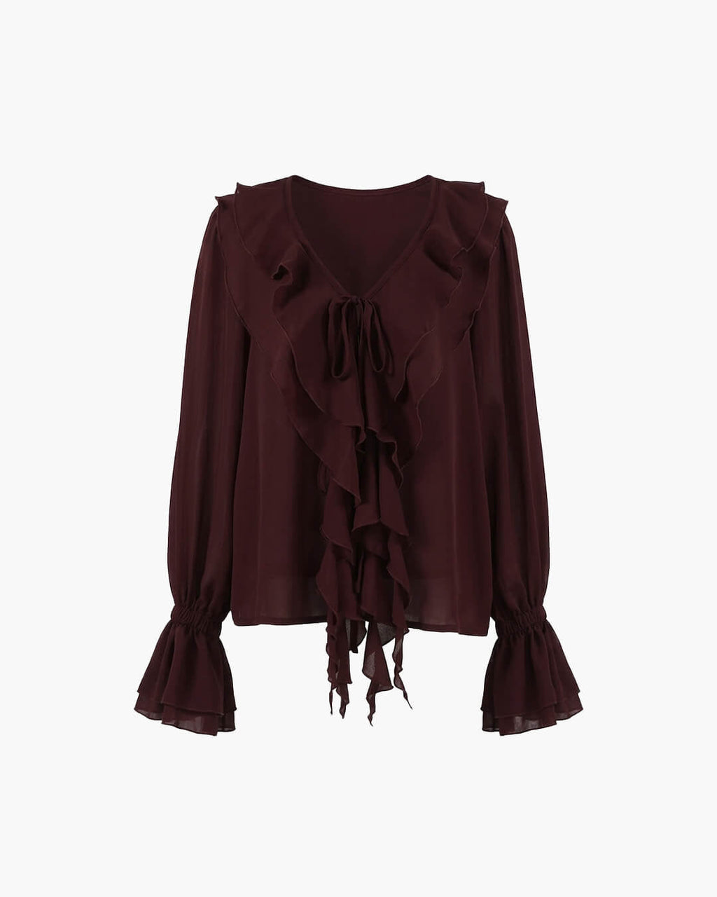 Linda Tie Neck Ruffled Blouse