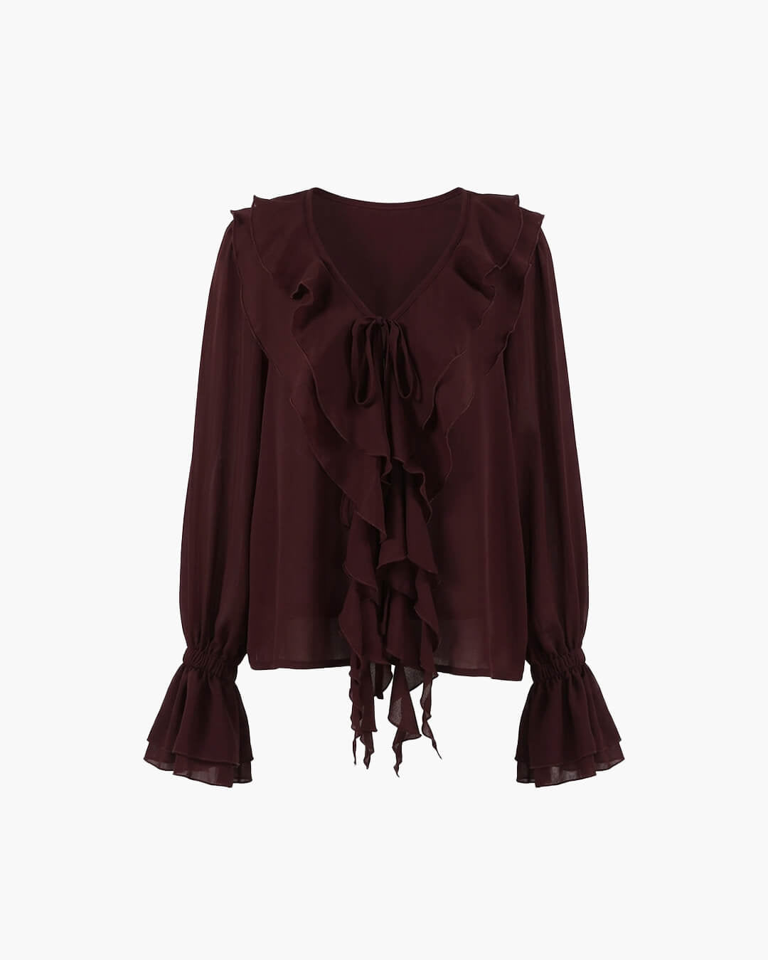 Linda Tie Neck Ruffled Blouse