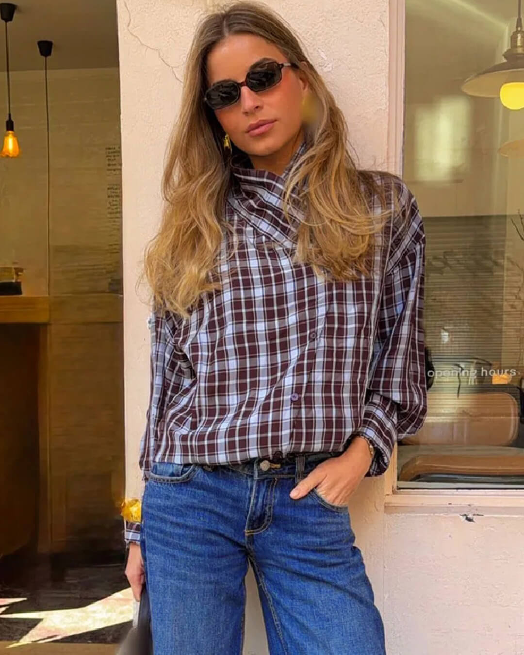 Rebecca Poplin Plaid Wrapped Shirt