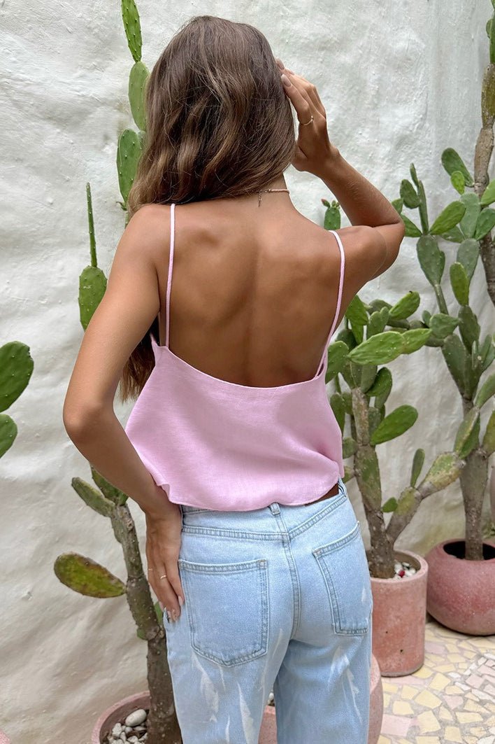 Loose Cutout Slip Crop Top