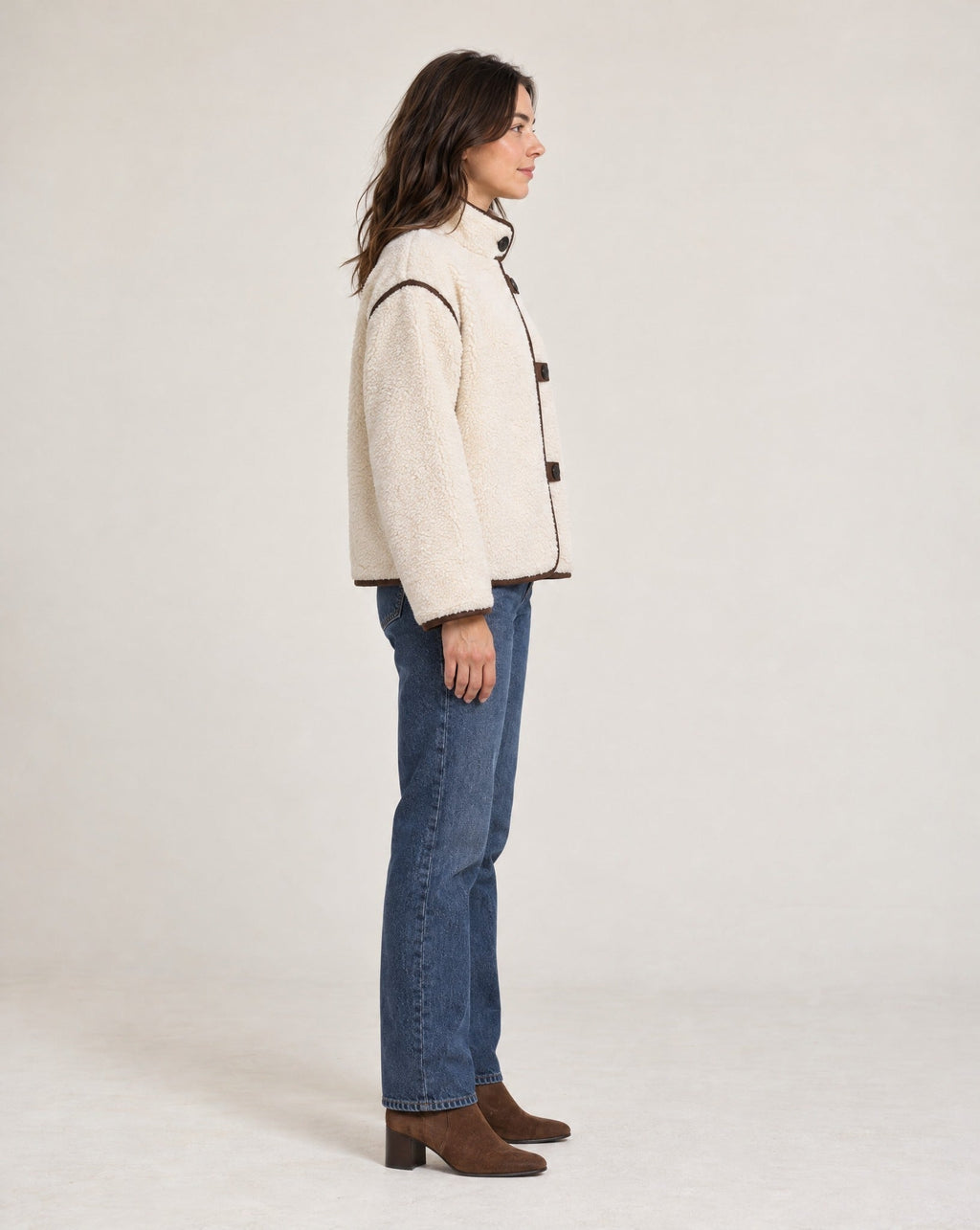 Adela Funnel Neck Sherpa Jacket