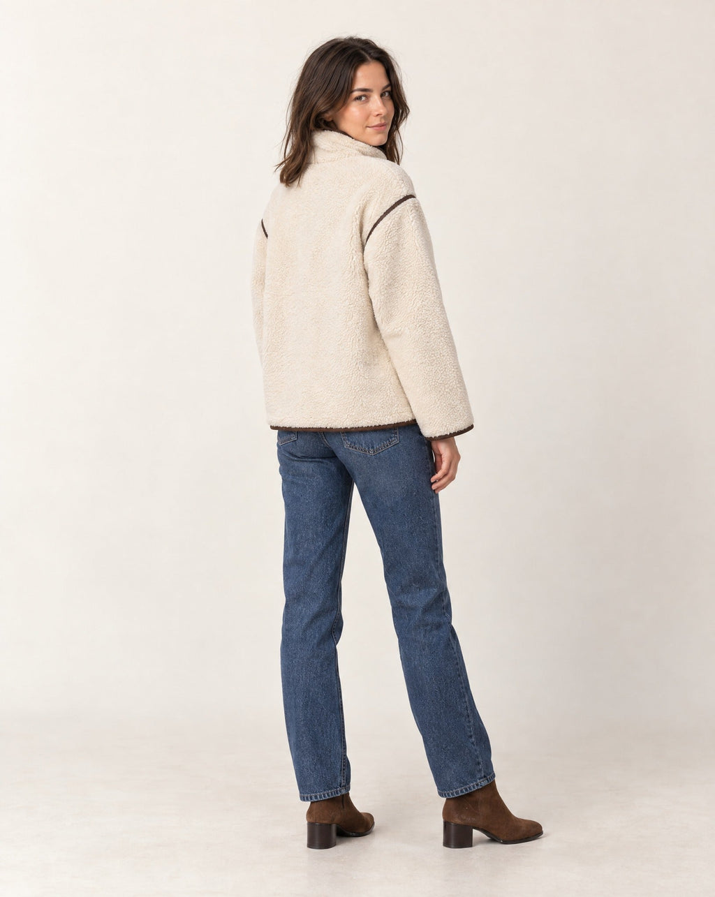 Adela Funnel Neck Sherpa Jacket