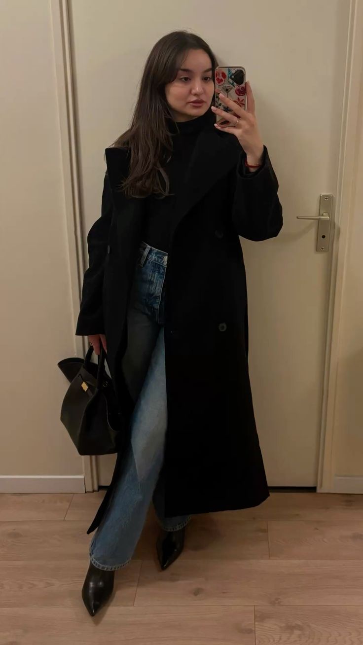 Claudine Long Belted High Collar Coat