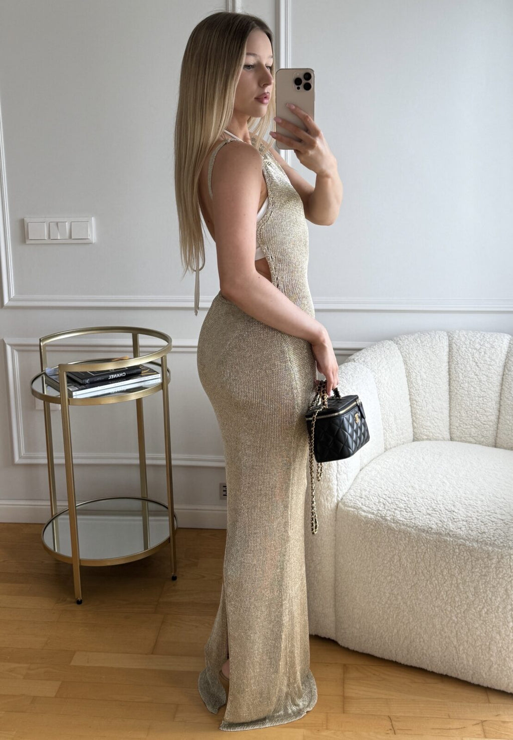 Alessi Knitted Mesh Maxi Dress