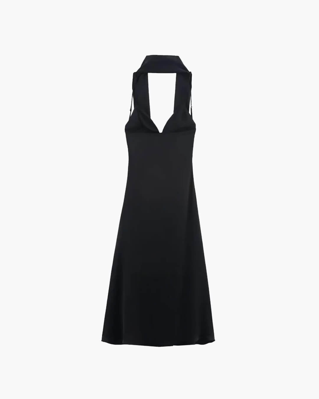 Bianca Satin Maxi Dress with Scarf