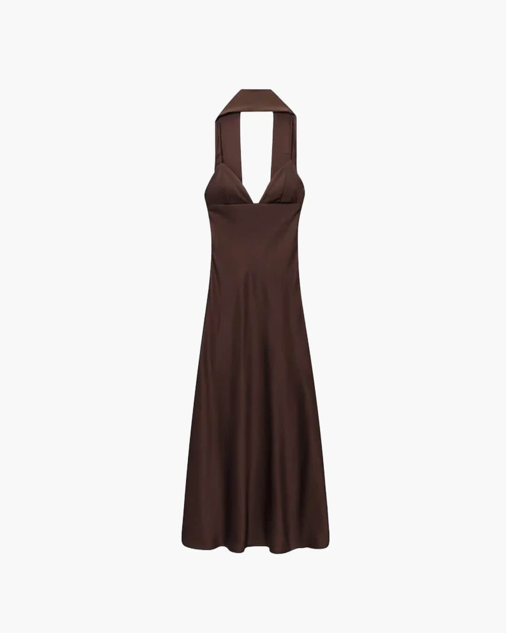 Bianca Satin Maxi Dress with Scarf