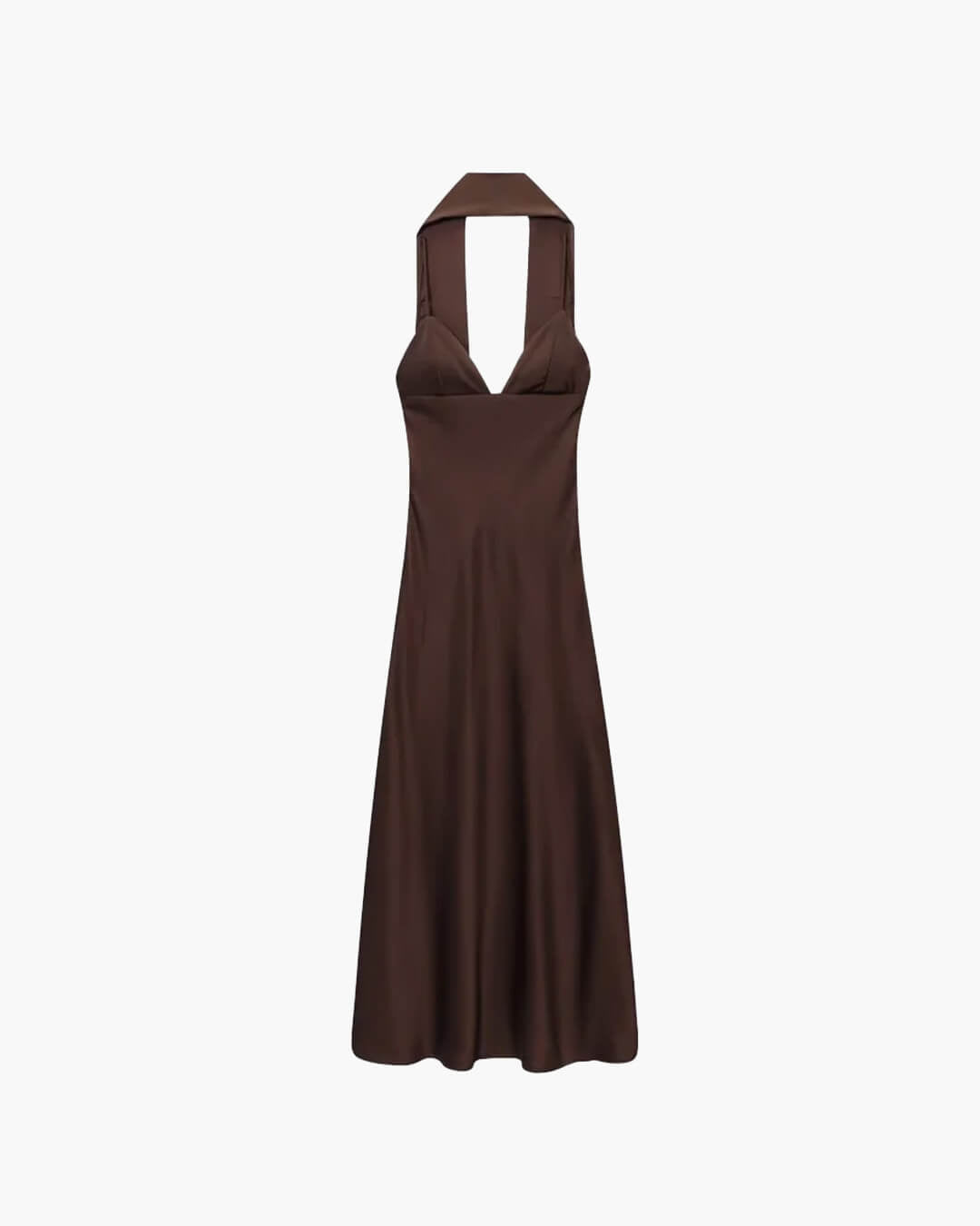 Bianca Satin Maxi Dress with Scarf