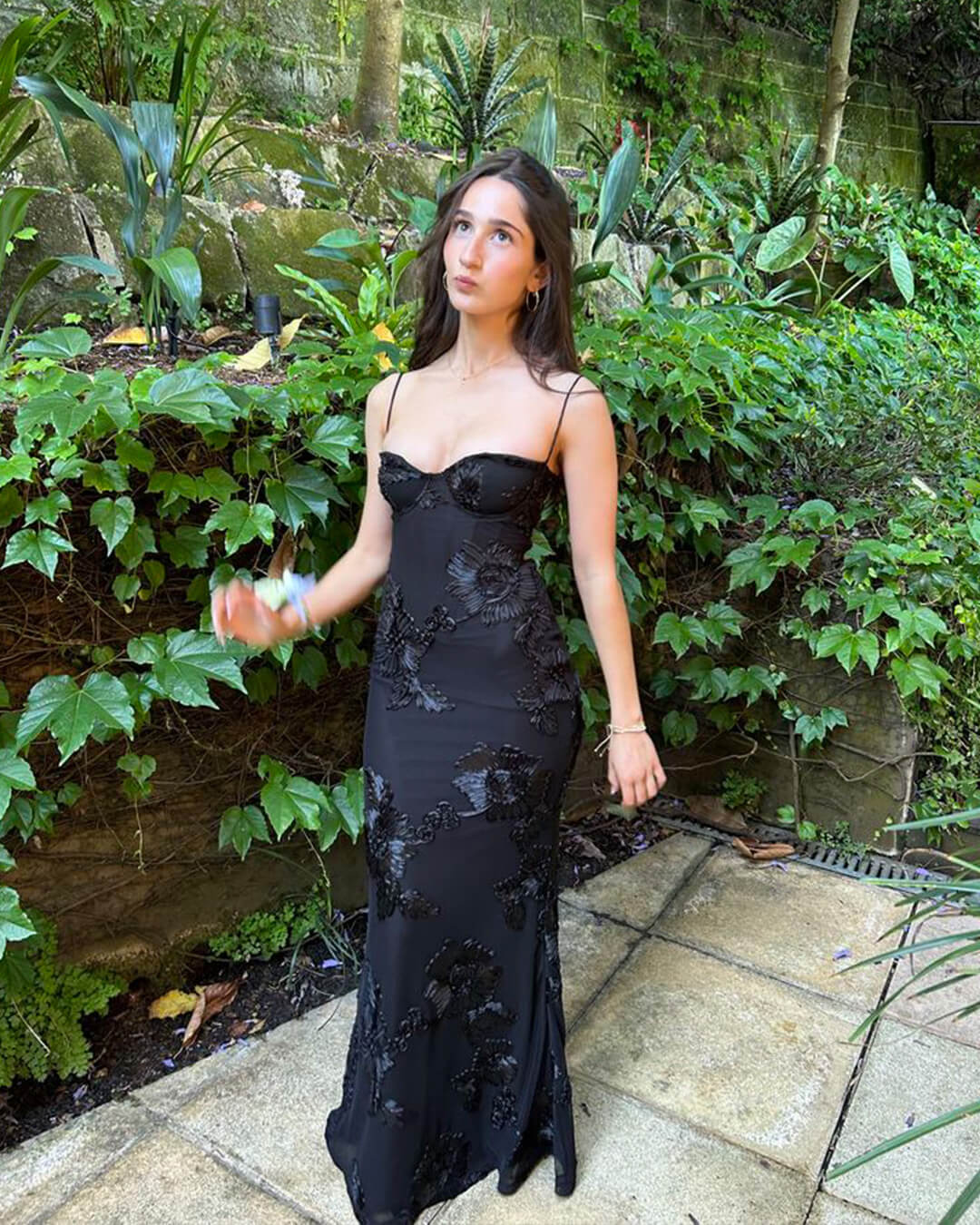 Beatrice Applique Tie-Back Prom Dress