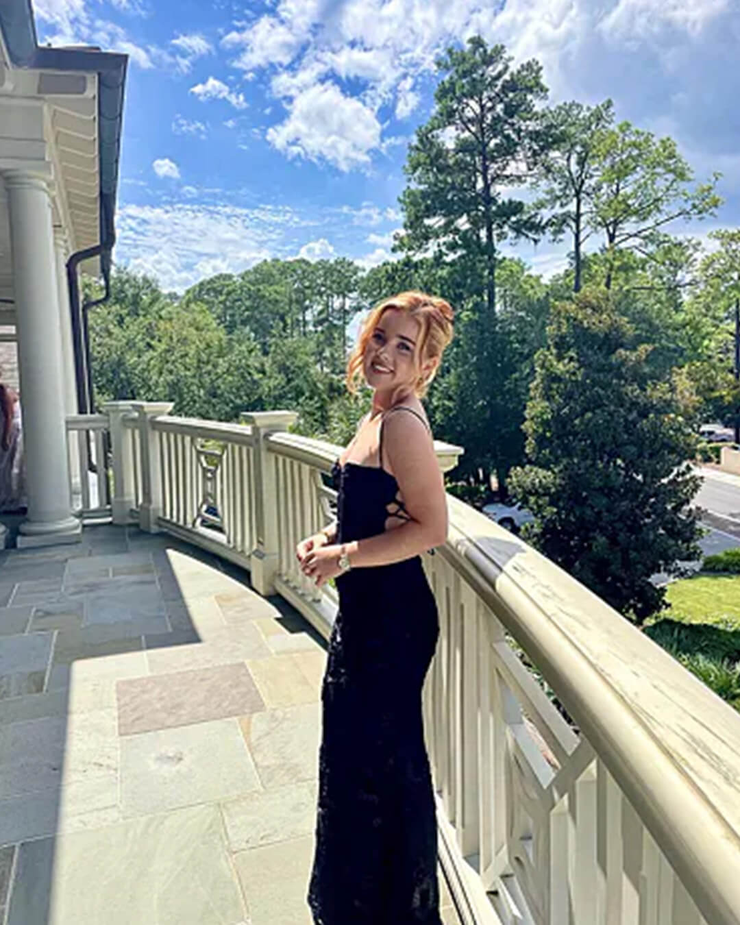 Beatrice Applique Tie-Back Prom Dress