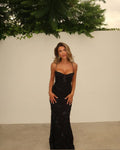 Beatrice Applique Tie-Back Prom Dress