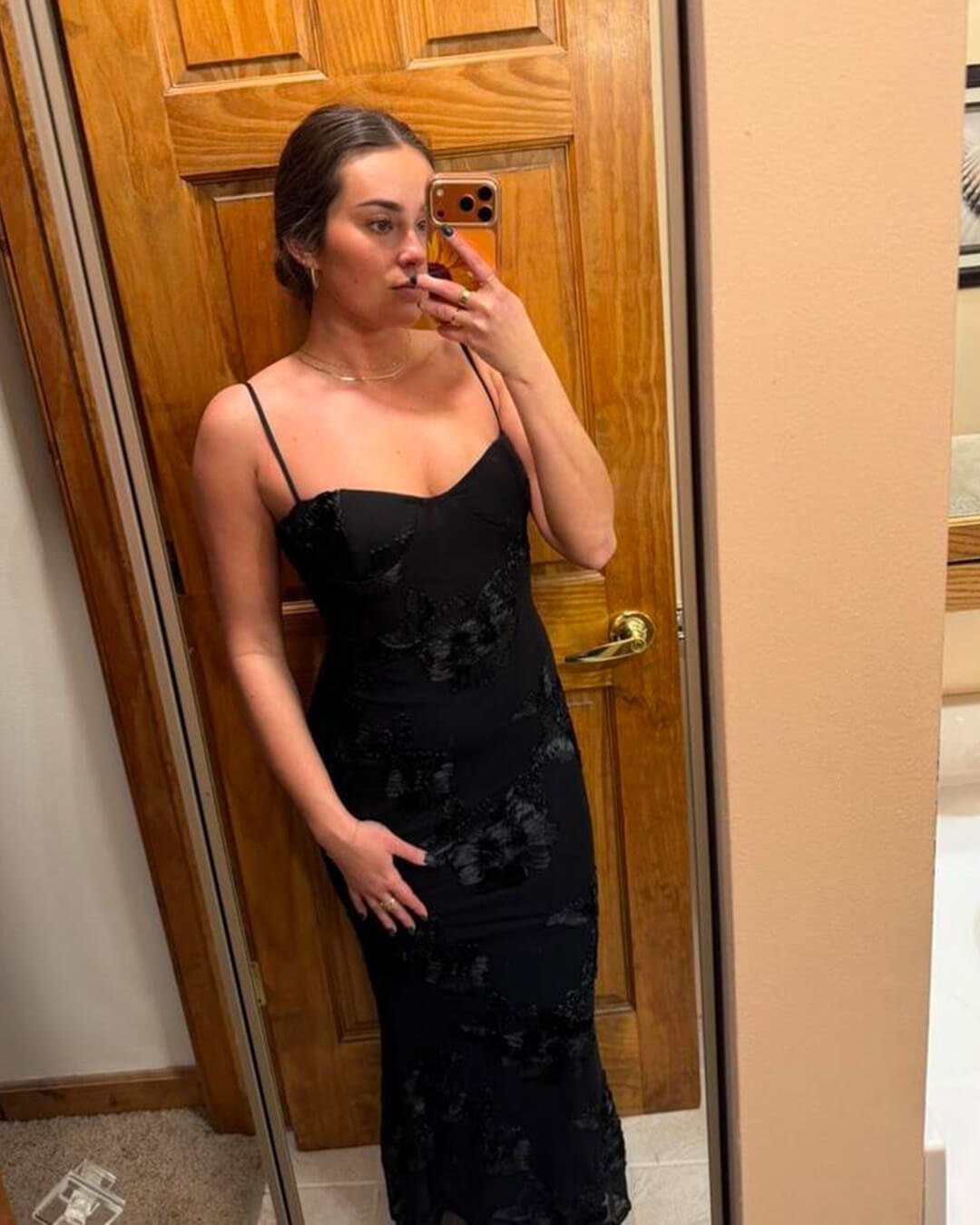 Beatrice Applique Tie-Back Prom Dress