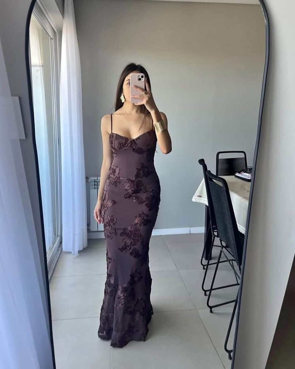 Beatrice Applique Tie-Back Prom Dress
