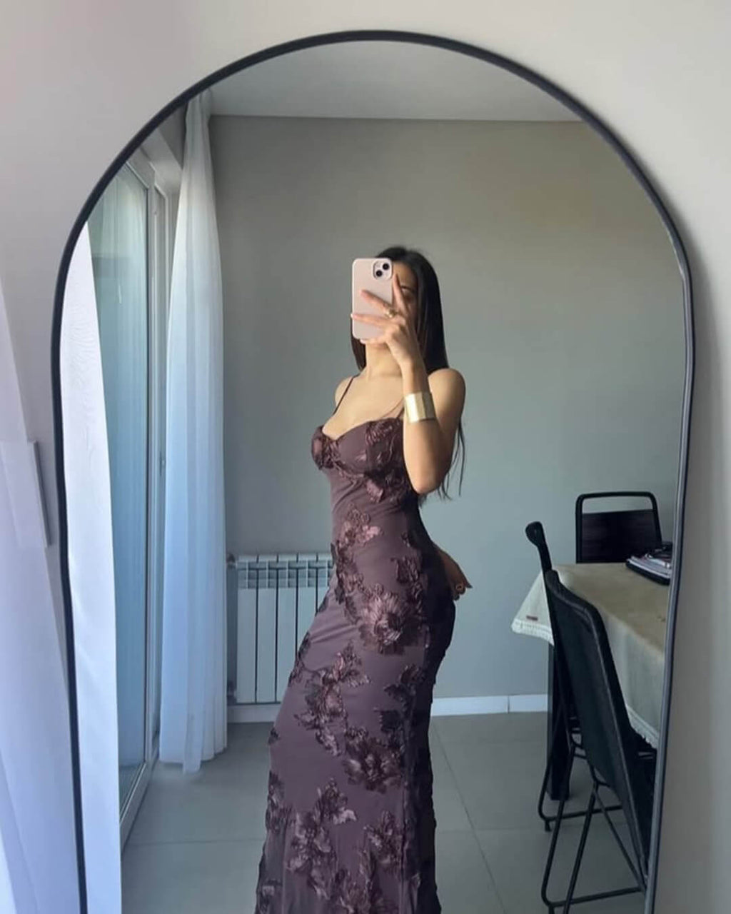 Beatrice Applique Tie-Back Prom Dress
