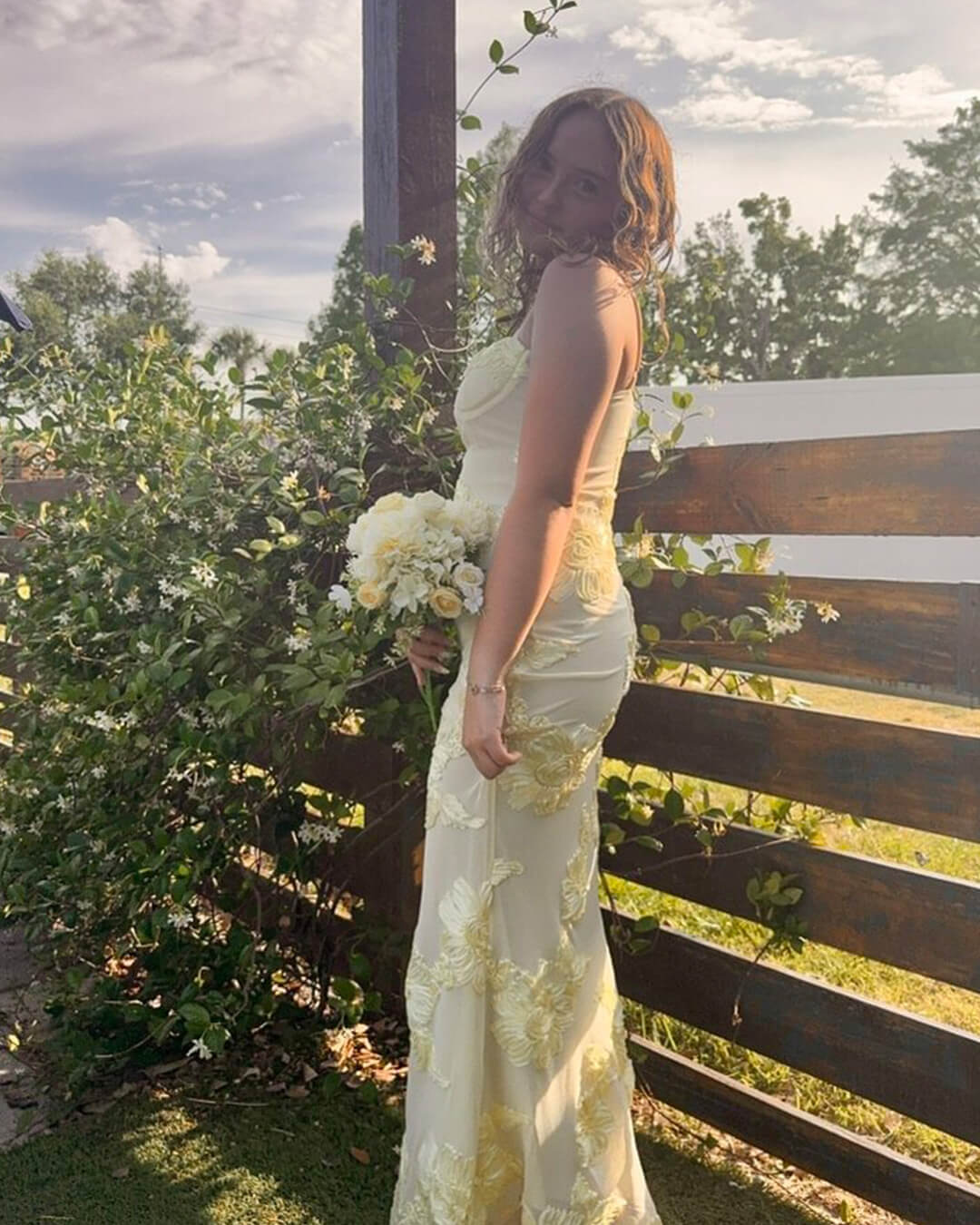Beatrice Applique Tie-Back Prom Dress