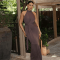 Carla Halter Tie Backless Maxi Dress